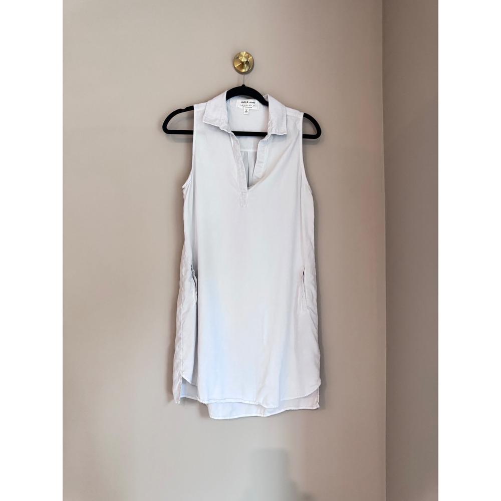Cloth & Stone Anthropologie‎ Tencel Sleeveless Popover Shift Dress Light Blue S
